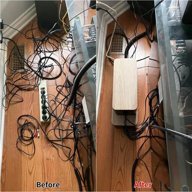 Alt view image 7 of 7 - Cable Management Box Cable Management Kit for Power Strip to Hide Wires,Cord Organizer Boxes,Safe ABS Material Wire Organizer of Cable Clips Sleeve for Home & Office,3Pack-128PCS/White