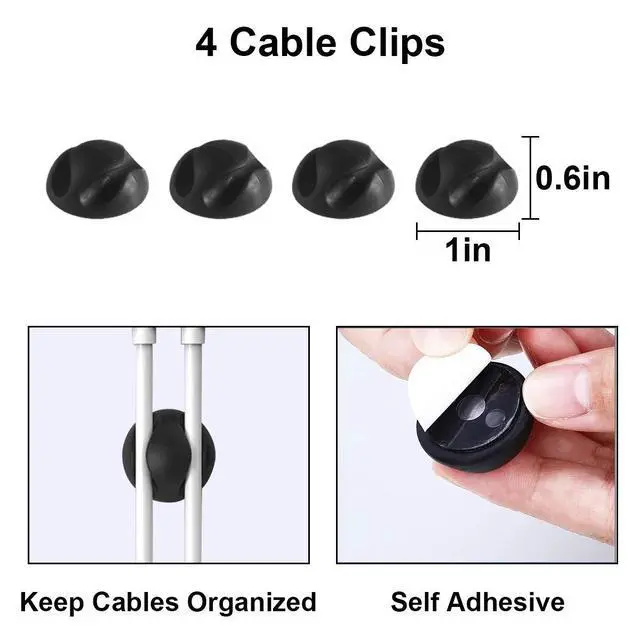 Alt view image 7 of 7 - Cable Management Box 3 Pack - Cord Organizer Box for Desk TV Computer - Large Medium Small Power Strip Cover & Wire Hider - Child & Pet Safe ABS Cord Box with Cable Ties - Black