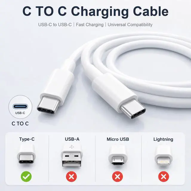 Alt view image 4 of 7 - USB C to USB C Cable 5-Pack, Type C Cord