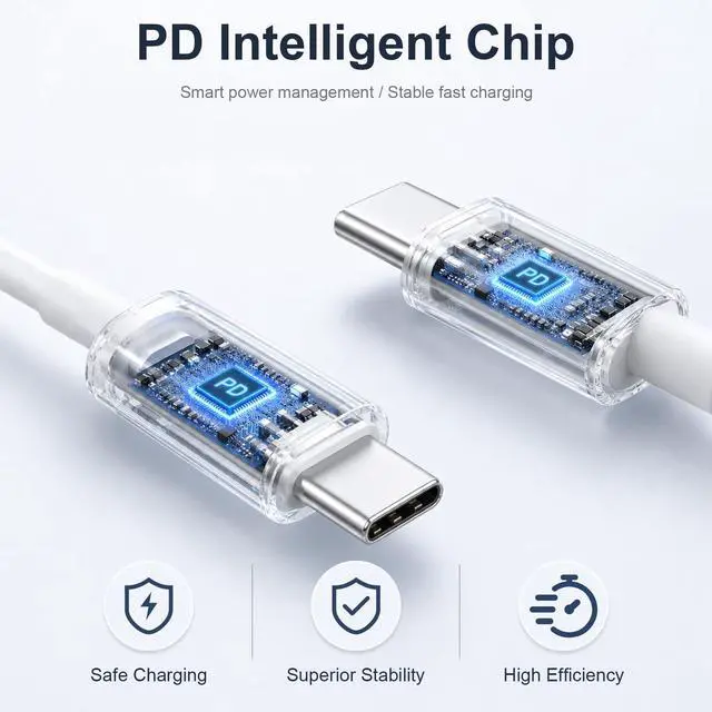 Alt view image 2 of 7 - USB C to USB C Cable 5-Pack, Type C Cord