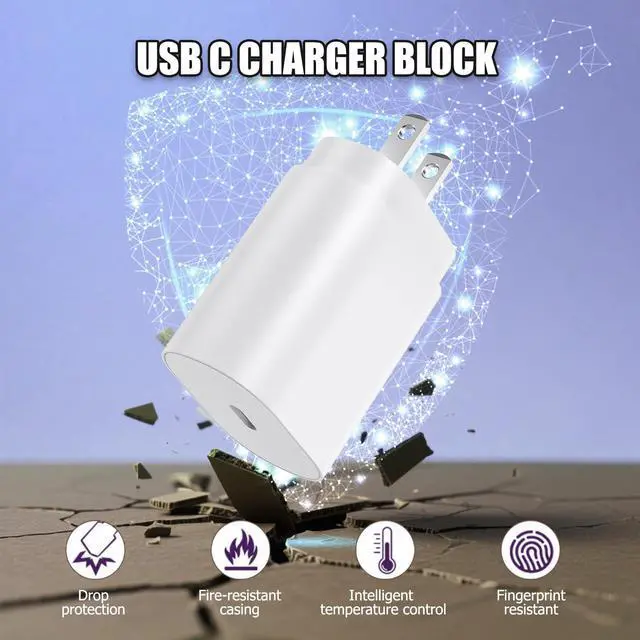 Alt view image 6 of 7 - USBC iPad Fast Charger and 3FT USB C Cable Cord, 25W Type C Fast Charger for Apple iPad Pro 11/12.9/13/2025-2018/iPad Air 5/4th Gen,iPhone 15 16 17 Pro Max/Mini/iPad Charger Fast Charging