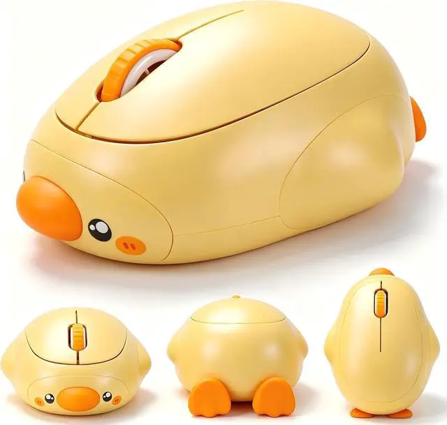Main image of Cute Duck Wireless Bluetooth Mouse, Rechargeable Dual Mode 2.4G & Bluetooth 5.0/5.2, Silent Click &High Sensitivity, Ergonomic Portable Mice for Laptop, PC, Tablet, Mac, Home Office Classroom (Yellow)