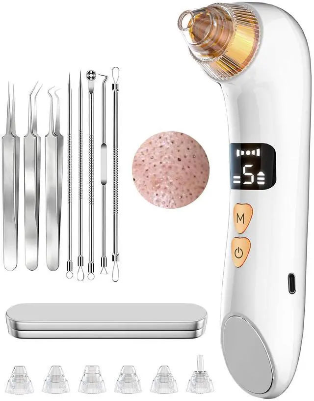 Main image of Visible Blackhead Remover Pore Vacuum,5 Suction Levels,6 Probes,Heating Facial Deep Cleansing,6MP HD Camera 25X Magnification Facial Pore Acne,Comedone Whitehead Extractor Tools for Women Men