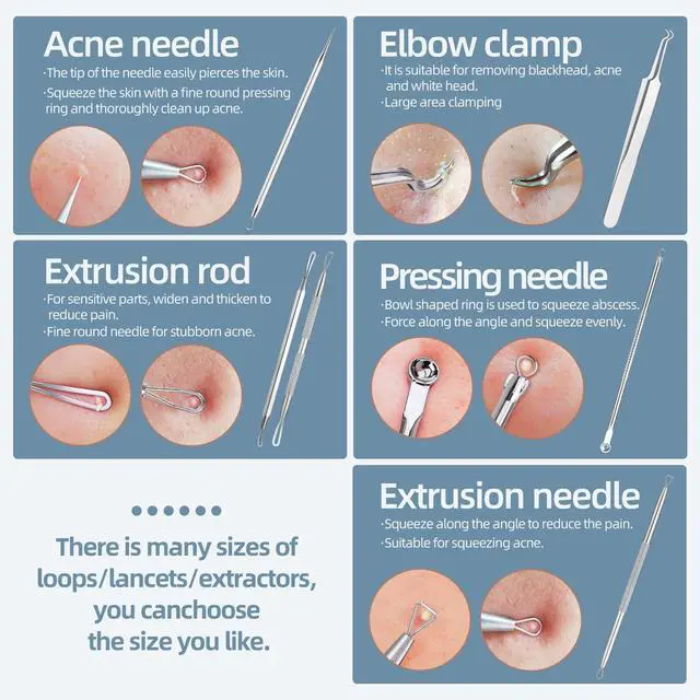 Alt view image 3 of 7 - Blackhead Remover Comedone Extractor Acne Removal Kit..