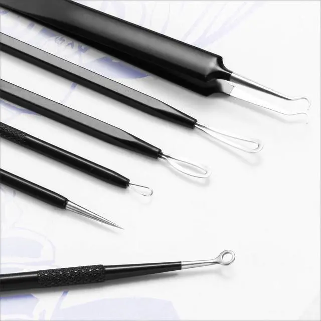 Alt view image 6 of 7 - Blackhead Remover Pimple Popper Tool Kit - (6 Piece Kit) - Professional Stainless Pimples Comedone Extractor Removal Tool