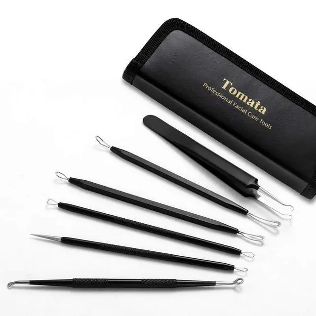 Alt view image 5 of 7 - Blackhead Remover Pimple Popper Tool Kit - (6 Piece Kit) - Professional Stainless Pimples Comedone Extractor Removal Tool