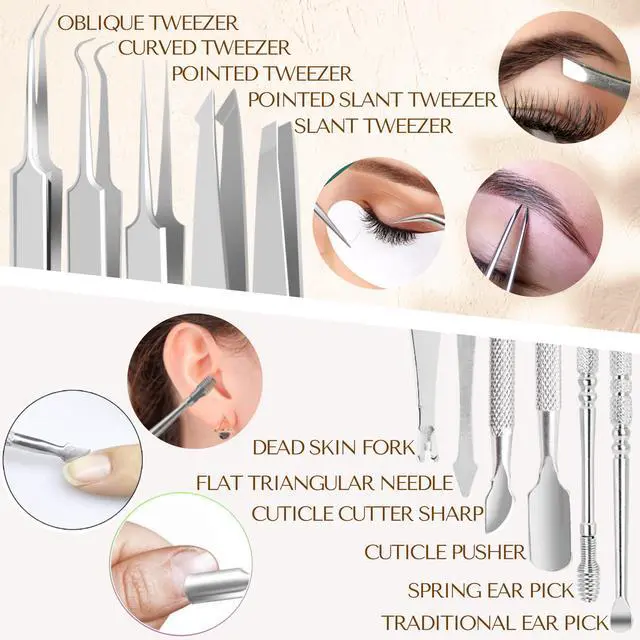 Alt view image 4 of 7 - 16 Pcs Blackhead Remover Tools 410 Grade Stainless Steel | Pimple Popper Tool Kit | Stainless Steel Professional Pimple Extractor Tool Kit for Blackheads, Comdone, Acne, Zit, and Whiteheads