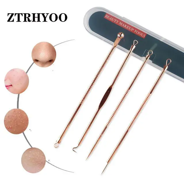 Alt view image 3 of 7 - Blackhead Remover Pimple Comedone Extractor Tool Best Acne Removal Kit - Treatment for Blemish, Whitehead Popping, Zit Removing for Risk Free Nose Face Skin with Case (Rose)