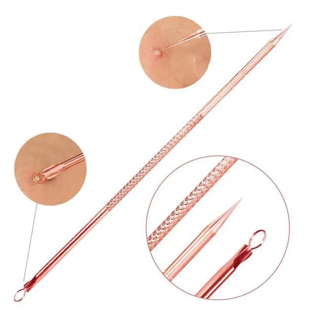 Alt view image 6 of 7 - Blackhead Remover Pimple Comedone Extractor Tool Best Acne Removal Kit - Treatment for Blemish, Whitehead Popping, Zit Removing for Risk Free Nose Face Skin with Case (Rose)