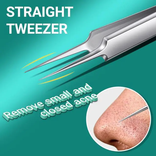 Alt view image 3 of 7 - Pimple Popper Tool Kit, 6 pcs Blackhead Remover Tools for Face and Nose, Ingrown Hair Removal Kit with Pimple Extractor, Pore Extractor, Tweezer, Razor