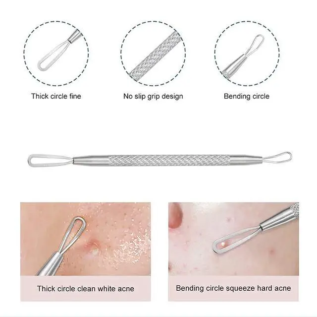 Alt view image 3 of 6 - Professional Blackhead and Blemish Remover -Pimple Comedone Removal 2-in-1 Extractor Tool