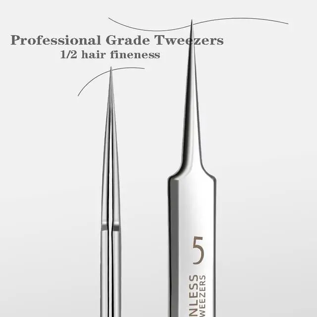 Alt view image 3 of 7 - Professional Facial Blackhead Remover Tweezers,3Pcs Precision Pimple Popper Tool Kit for Whitehead Ance Blemishs Comedones Stainless Steel Makeup Tool