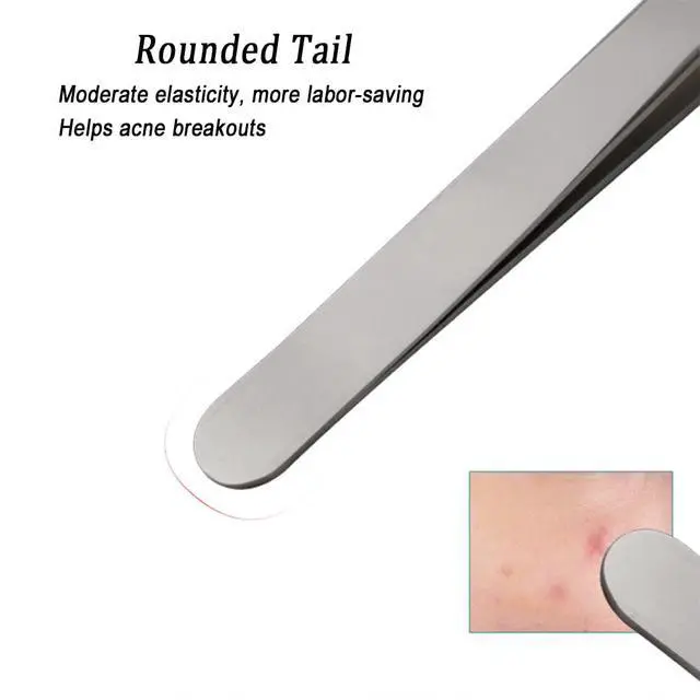 Alt view image 6 of 7 - Professional Facial Blackhead Remover Tweezers,3Pcs Precision Pimple Popper Tool Kit for Whitehead Ance Blemishs Comedones Stainless Steel Makeup Tool