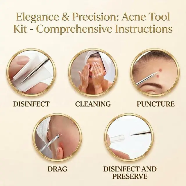 Alt view image 6 of 7 - 2 Pcs Pimple Extractor Tool 410 Grade Stainless Steel | Comedone Extractor, Pimple Popper, Blackhead Remover for Face, Zit Popper, Pimple Needle for Acne Removal