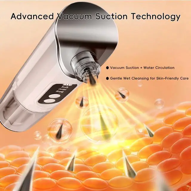 Alt view image 6 of 7 - Pore Vacuum Blackhead Remover, 2-in-1 Hydrating Facial Cleansing Tool, 3 Suction Levels, 6 Replaceable Heads, Deep Pore Cleaning for Blackheads & Blemishes