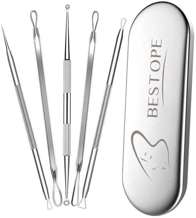 Main image of Blackhead Remover Blackhead Removal Pimple Comedone Extractor Tool - Treatment for Blemish Whitehead Popping Zit Removing with Metal Case (Silver)