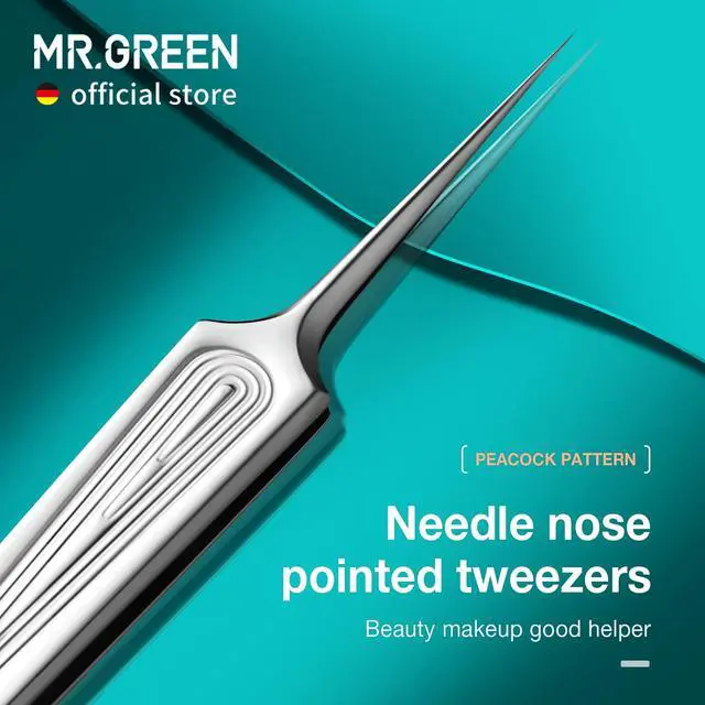 Alt view image 2 of 7 - Ingrown Hair Tweezers Needle Nose Pointed Tips Tweezers For Eyebrows Splinters Blackhead Removal Acne Clip Extractor (Long)
