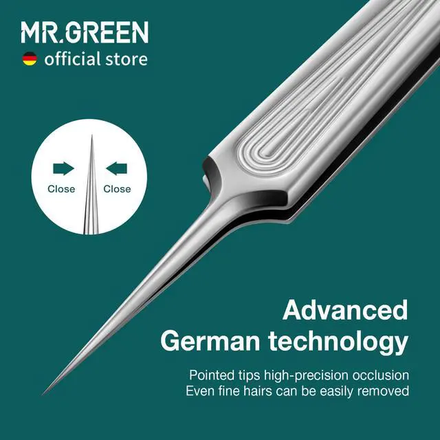 Alt view image 5 of 7 - Ingrown Hair Tweezers Needle Nose Pointed Tips Tweezers For Eyebrows Splinters Blackhead Removal Acne Clip Extractor (Long)