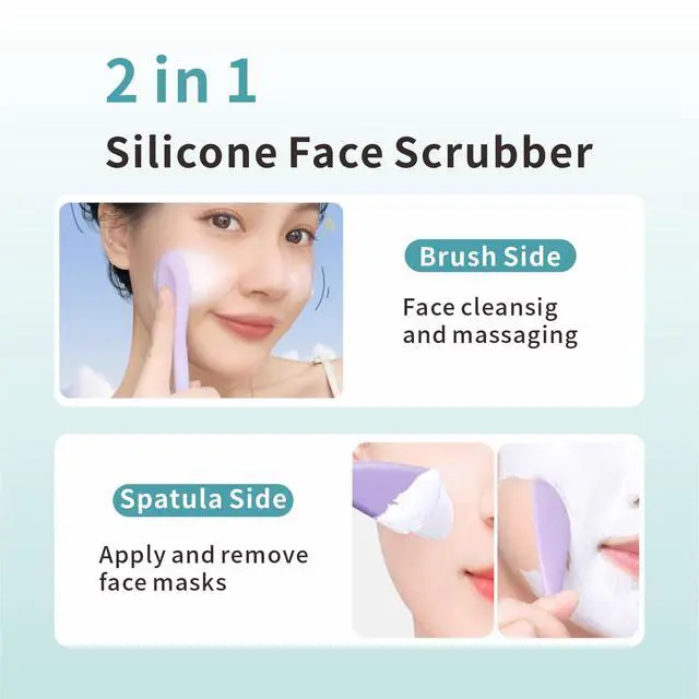 Alt view image 6 of 7 - Blackhead Remover Tool,Black Head Remover for Face Nose-2 in 1 Pore Cleaning Brush Face Scrubber Skin Care Scraper Mask Applicator Spatula for Men Women Pore Cleansing (Blue)