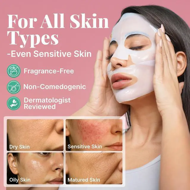 Alt view image 5 of 7 - Blackhead Remover Vacuum Camera, 3 Suction Modes, 6 Heads, USB Rechargeable + Bio Collagen Mask 6 Pack, Hydrogel Korean Masks, Hydrating Anti-Aging Moisturizing, Elasticity & Radiance After Vacuum to