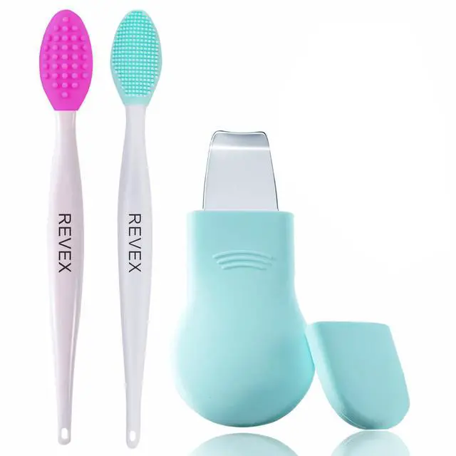 Main image of Silicone Nose Blackhead Remover Tool Set,Blackhead Scraper Tool,2Pcs Pore Cleaning Brush, Face Scrubber Skin Spatula, Pore Scrubber for Deep Cleansing,Face Exfoliator Scrubber for Women Men