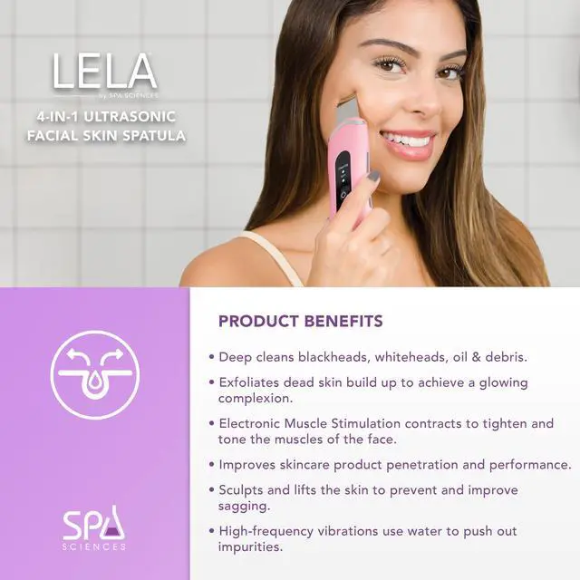 Alt view image 2 of 7 - 4-in-1 Facial Spatula for Deep Cleansing, Pore Extraction, Serum Infusion, Anti-Aging and Contouring
