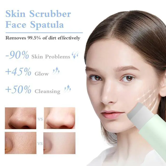 Alt view image 3 of 7 - Skin Scrubber Face Spatula Skin Spatula Pore Cleaner Blackhead Remover Tools for Facial Deep Cleansing Skin Care Tool for Men and Women (Green)