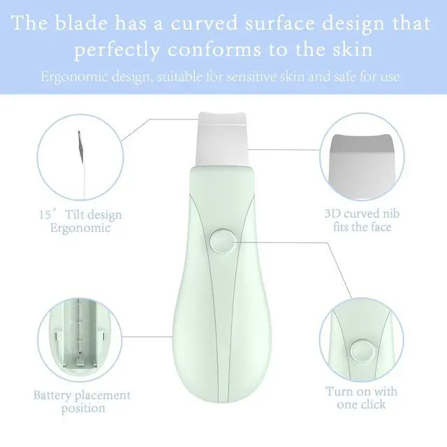 Alt view image 5 of 7 - Skin Scrubber Face Spatula Skin Spatula Pore Cleaner Blackhead Remover Tools for Facial Deep Cleansing Skin Care Tool for Men and Women (Green)