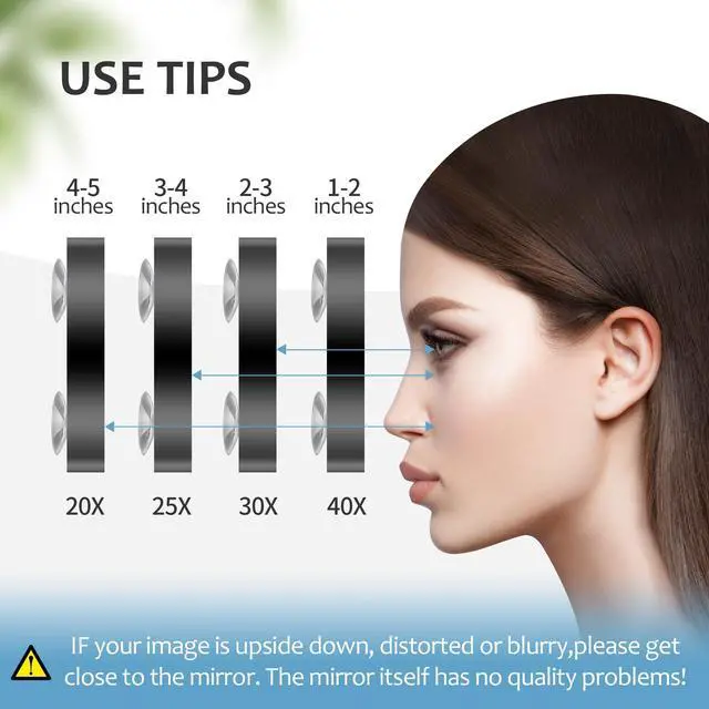 Alt view image 6 of 7 - 40X Magnifying Mirror, 3.5 Inch Round Compact Mirror with Suction Cup, Stainless Steel Tweezers, Perfect for Makeup, Eyebrows, Beards, Travel