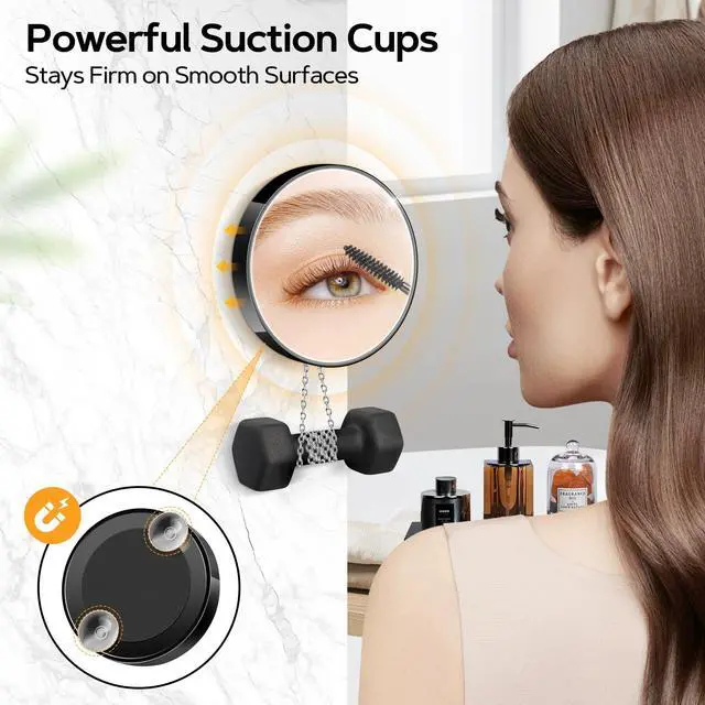 Alt view image 4 of 7 - Magnifying Mirror Set, 20x&30x&40x Suction Cup Makeup Mirror, 2 Tweezers & Storage Bag, 3.5 Inch Compact Mirror for Travel, Bathroom, Home, Gifts for Women