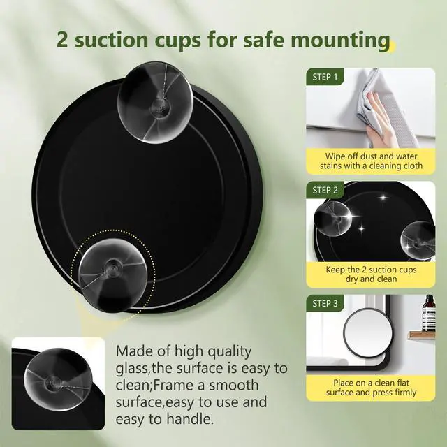 Alt view image 3 of 7 - 40X Magnifying Mirror, Magnifying Mirror Suction Cup, Travel Makeup Mirrors with Precise Tweezers, Compact Mirrors for The Removal of Female Facial Hair, 3.5 Inches (Black)