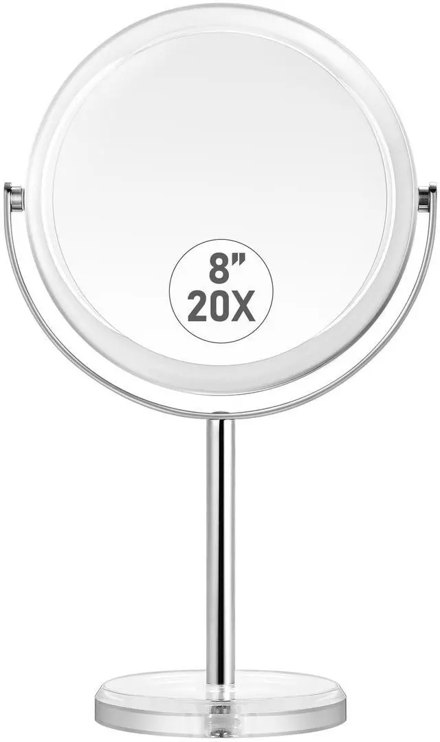 Main image of 20X Magnifying Makeup Mirror,Double Sided 1X & 20X Magnifying Mirror with Stand,Tabletop Magnified Vanity Mirror with 360°Rotation for Bathroom or Bedroom 7.8 Inch