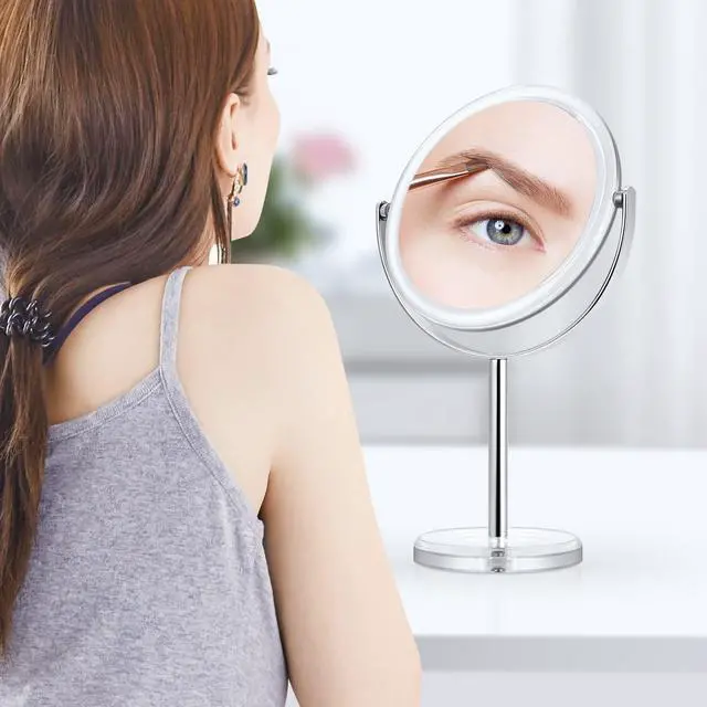 Alt view image 5 of 6 - 20X Magnifying Makeup Mirror,Double Sided 1X & 20X Magnifying Mirror with Stand,Tabletop Magnified Vanity Mirror with 360°Rotation for Bathroom or Bedroom 7.8 Inch
