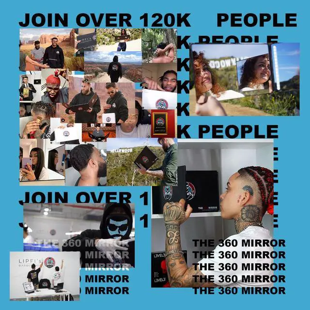 Alt view image 7 of 7 - The 360 Mirror - 3 Way Mirror for Self Hair Cutting - Adjustable Trifold Barber Miror to Cut Your Own Hair - Tri Fold Self Haircut System for Men and Women Braiding - Three Sided Miror for Haircuts