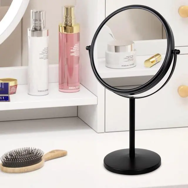 Alt view image 7 of 7 - 10x Magnifying Makeup Mirror, 8 Inch Tabletop Mirror Double Sided with Magnification, Swivel Make Up Mirror for Bathroom, Black