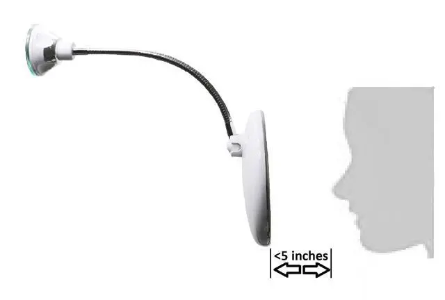Alt view image 6 of 6 - Flexible Gooseneck LED Lighted 10X Magnifying Makeup Mirror with Power Locking Suction Cup and 360 Degree Swivel, Portable Cordless Travel and Home Bathroom Vanity Mirror
