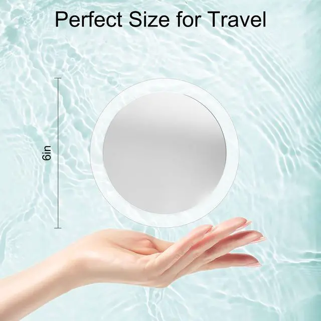 Alt view image 2 of 6 - 30X Magnifying Mirror Suction Cup for Easy Mounting, Use for Makeup Mirror, Travel Stick on Shower Mirror for Plucking Eyebrows 6 Inch
