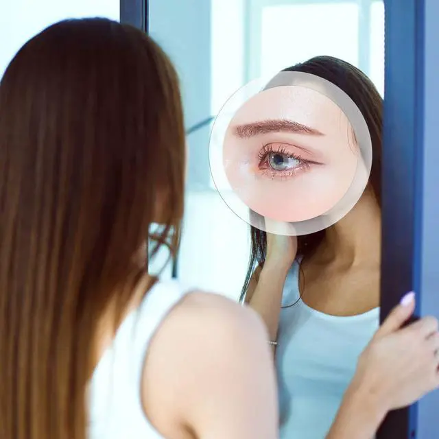 Alt view image 5 of 6 - 30X Magnifying Mirror Suction Cup for Easy Mounting, Use for Makeup Mirror, Travel Stick on Shower Mirror for Plucking Eyebrows 6 Inch