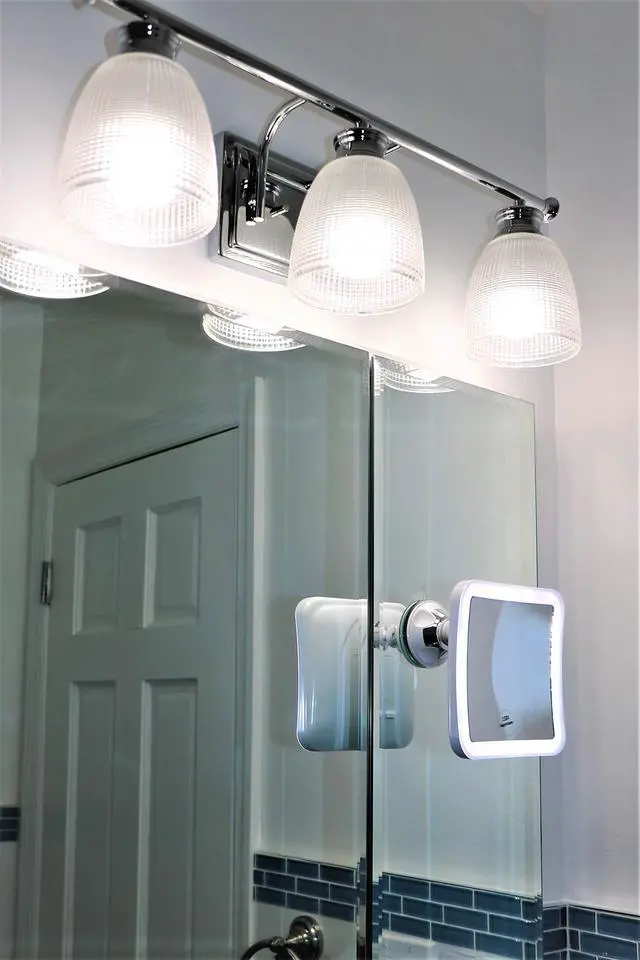 Alt view image 6 of 6 - Square LED Lighted 10X Magnifying Makeup Mirror, Power Locking Suction Cup, Bright Diffused Light and 360 Degree Rotating Adjustable Arm, Portable Cordless Home and Travel Bathroom Vanity Mirror