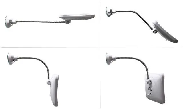 Alt view image 2 of 6 - Square Flexible Gooseneck LED Lighted 10X Magnifying Makeup Mirror, Power Locking Suction Cup, Bright Diffused Light, 360 Degree Swivel, Portable Cordless Travel and Home Bathroom Vanity Mirror