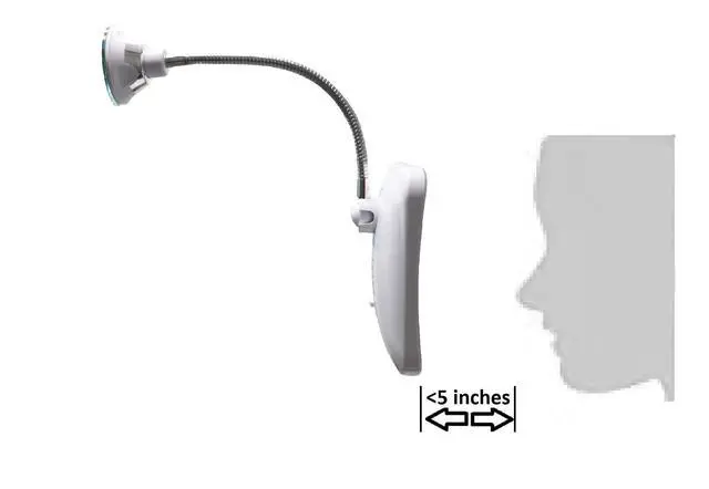 Alt view image 4 of 6 - Square Flexible Gooseneck LED Lighted 10X Magnifying Makeup Mirror, Power Locking Suction Cup, Bright Diffused Light, 360 Degree Swivel, Portable Cordless Travel and Home Bathroom Vanity Mirror