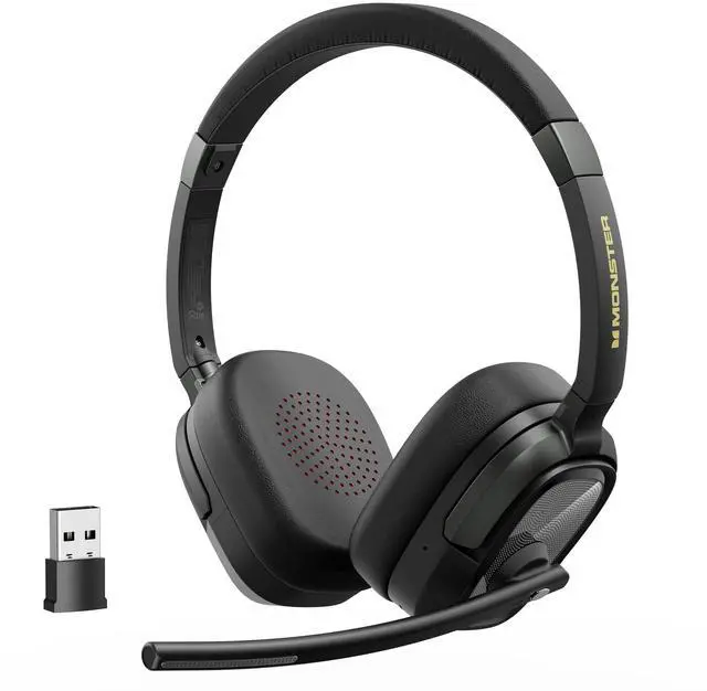 Main image of VoiceLink 200 Wireless Headset with Mic for Work, Bluetooth V5.4 Headphones with AI Noise Cancelling Mic & USB Dongle, 60H Playtime & Mic Mute for Computer/Laptop/PC/iPhone/Android