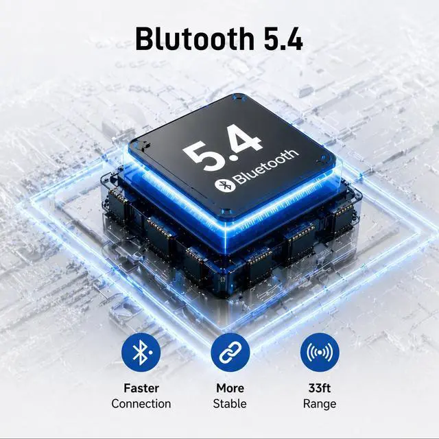 Alt view image 7 of 7 - Bluetooth Headphones Over Ear, 75H Playtime Wireless Headphones with Microphone, Foldable Lightweight Headset with 3 EQ Modes, 3D Stereo Sound Low Latency for Travel Work Cellphone