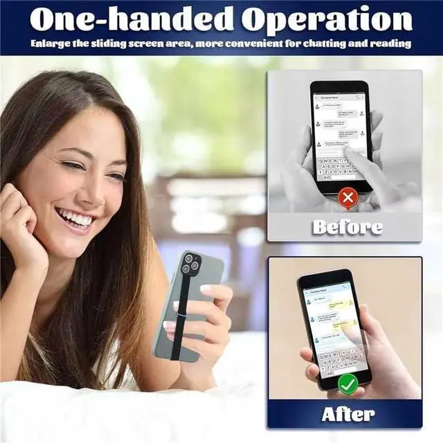 Alt view image 5 of 7 - Silicone Phone Grip Strap - Black 210 Phone Hand Strap Holder with Loop for Cell Phones, iPhone Grip, Finger Holder & Back of Phone Grips, Secure Anti-Slip Grip(3 Packs)