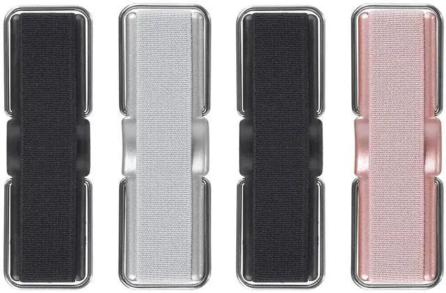 Main image of Phone Strap,4 Pcs Phone Finger Holder Back of Phone Grip with Stand Suitable for iPhone Samsung and Most Smartphones(Black Black Silver Rose Gold 4PCS)
