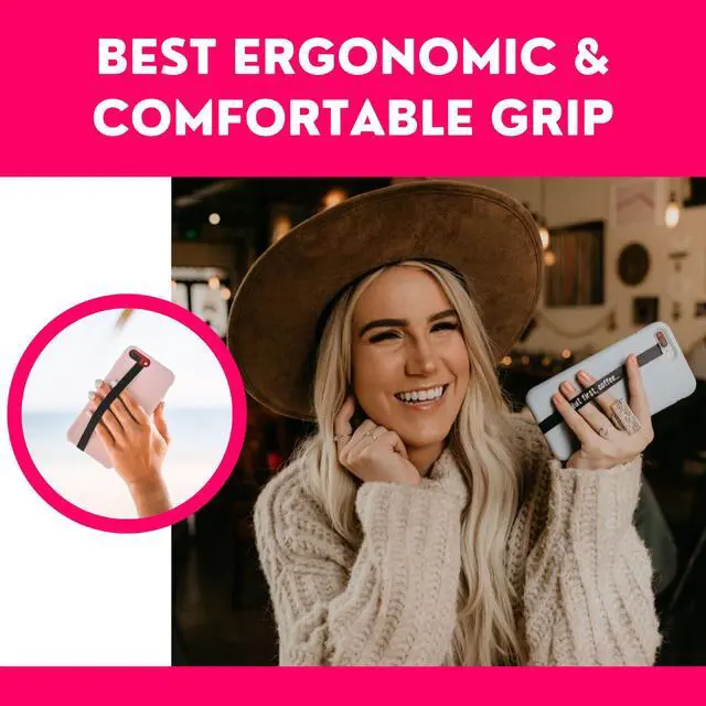 Alt view image 6 of 7 - Non-Elastic Phone Grip, Phone Strap, Phone Holder for Hand - Small, Light and Discreet Phone Loop Cell Phone Holder for Hand - Phone Finger Holder