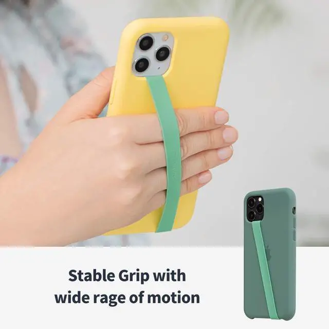 Alt view image 3 of 7 - Stretchable Silicone Phone Strap, Flexible and Elastic Grip Holder for iPhone & Android, Secure Phone Loops Finger Grip with Wireless Charging Support Sinji Loop White