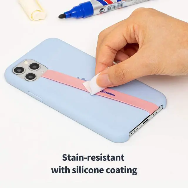 Alt view image 7 of 7 - Stretchable Silicone Phone Strap, Flexible and Elastic Grip Holder for iPhone & Android, Secure Phone Loops Finger Grip with Wireless Charging Support Sinji Loop White