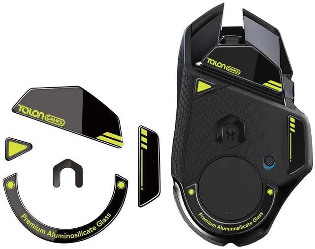 Main image of Curved Edges Ultra Strong Glass Mouse Feet Skates Compatible with Wireless Gaming Mouse Feet Replacement,Super Smooth Glide Fast and Durable Sole (Black)