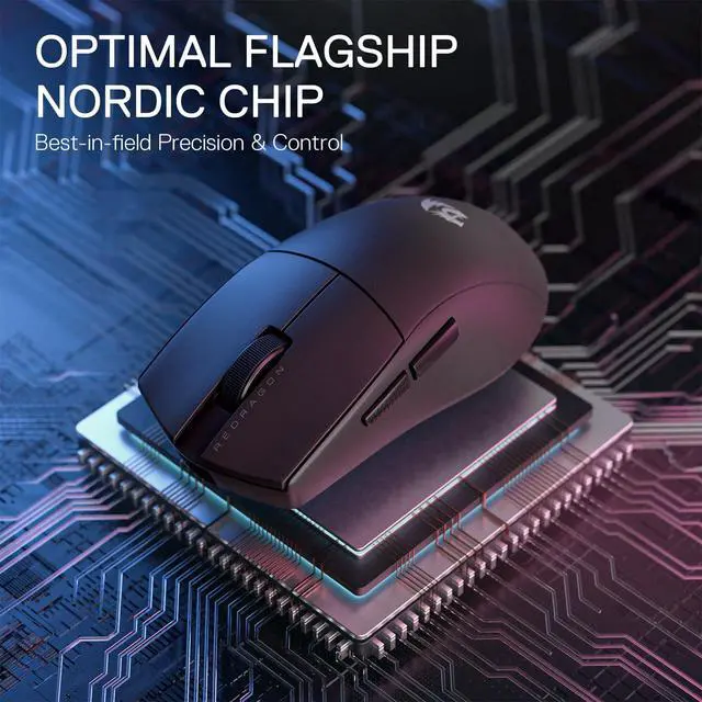 Alt view image 4 of 7 - 3-Mode Wireless Gaming Mouse, Hype-Speed 4K Polling Rate, 49G Ultra-Light 26K DPI Mouse w/Ergonomic Natural Grip Build, Redefinable Macro Buttons, Software Supported